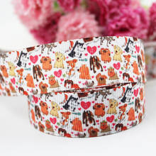 16mm/22mm/25mm/38mm/75mm cartoon cute hound print grosgrain ribbon 10/25/50yards DIY gift wrap sewing wedding decor ribbon 2024 - buy cheap