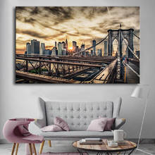 Modern Building Brooklyn Bridge Landscape Posters Canvas Paintings Decorative Wall Art Pictures Living Room Wall Art Prints 2024 - buy cheap