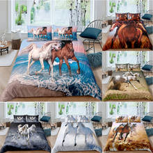 Duvet Cover Full King Queen Single Size Horse Pattern Bedding Set 3D Printed Home Use Decor Comforter White Cover Set no filling 2024 - buy cheap