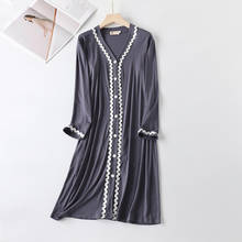 Vestido Night Dress Women New Spring Summer Sleepwear Casual Modal Cotton Nightgowns Loose V Neck Long Nightwear Nightshirt 2024 - buy cheap