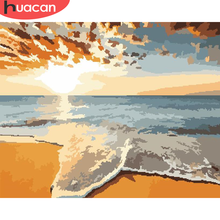HUACAN Paint By Number Sea DIY Pictures By Numbers Seascape Kits Hand Painted Painting Art Drawing On Canvas Gift Home Decor 2024 - buy cheap