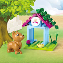 Bloco de construção filhote de cachorro iluminar modelo casa do cão de estimação tijolos kit educação brinquedos crianças presentes brinquedos 2024 - compre barato