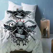 Juego de ropa de cama de calavera gótica 3D, juego de funda nórdica de microfibra, colcha de tamaño doble/Queen/King, Pintura Artística, 2/3 Uds. 2024 - compra barato