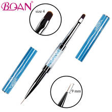 BQAN 1 шт. двухсторонняя кисть для дизайна ногтей 9 мм для рисования ногтей ручка для рисования инструмент Кисть для УФ-геля № 4 акриловые кисти для маникюра 2024 - купить недорого