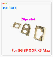 BaRuiLe 20 шт. металлический держатель для задней камеры для iPhone 8 Plus X XR XS Max, металлический чехол для кольца, рамка, крышка, уплотнительный кронштейн, детали 2024 - купить недорого