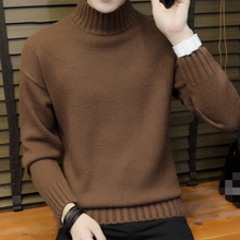 Мужской свитер с высоким воротом, осенне-зимний утепленный вязаный свитер с длинным рукавом в Корейском стиле, C1304-1, 2020 2024 - купить недорого