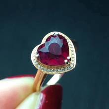 Fine Jewelry Real Pure 18 K Gold AU750 100% Natural Red Tourmaline Gemstone 2.8ct Female Rings Brazil Origin for Women's Gift 2024 - buy cheap