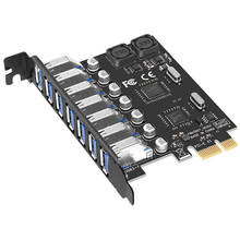 USB 3,0 адаптер расширения PCI-E 7 портов USB 3,0 концентратор адаптер внешний контроллер PCI-E расширитель PCI Express карта для рабочего стола 2024 - купить недорого