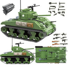 Military Sherman M4A1 Tank Building Blocks Fit Tank Technic Weapon WW2 US Army Bricks Toys Gifts For Boys Kid 2024 - buy cheap