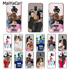 MaiYACa, модные, черные, коричневые волосы, для мамы, девочки, королева, PhoneCase, для samsung Galaxy A7, A8, A6 Plus, A9, 2018, A50, A70, A20, A30, A40 2024 - купить недорого