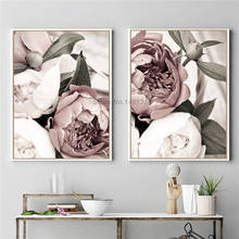 Scandinavian Pink White Flower Leaf Plant Poster Paintings On Canvas Modern Art Decorative Wall Pictures Home Decoration 2024 - buy cheap