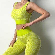 Leopard Print Sport Sets Women Fitness Clothing Seamless Sports Outfit For Women High Waist Legging Set Gym Suit Workout Clothes 2024 - buy cheap