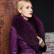 Bufandas de piel de mapache auténtica para mujer, cuello de piel de zorro rojo, 100%, puro Natural, L #1 2024 - compra barato
