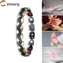 Vinterly Gold-color Bracelet Femme Fish Pattern Steel Magnetic Bracelet Energy Health Magnetic Germanium Bracelets For Women 2024 - buy cheap