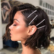 2Pcs/Set One-line Crystal Rhinestone Hair Clips Korea Style Fashion Women Hair Pins Barrettes Girl Hair Styling Accessories 2024 - buy cheap