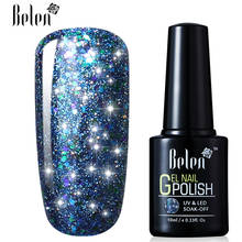 Belen 10ML Black Bottle Starry Glitter Sequins Nail Gel Polish UV LED Lamp Lucky Gel Semi Permanent Long Lasting Lacquer Varnish 2024 - buy cheap