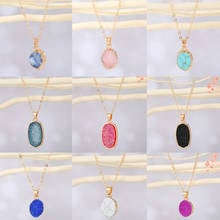 Bling Resin Irregular Round Geometric Necklace For Women Fashion Unique Shiny Imitation Marble Pattern Pendant Clavicle Chain 2024 - buy cheap