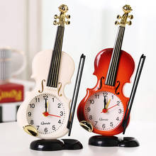 New Arrival Vintage clock Unique Violin Ancient Desk Clock Alarm Clock Office Supplies Home Decor Handmade Crafts Children Gifts 2024 - buy cheap