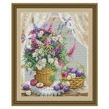 Flower basket patterns Counted Cross Stitch 11CT 14CT 18CT DIY Cross Stitch Kits Embroidery Needlework Sets home decor 2024 - buy cheap