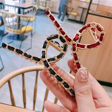 ins small fragrant wind metal shark clip Korean pan hair big hair catch temperament lady simple hair clip tie hair clip 2024 - buy cheap