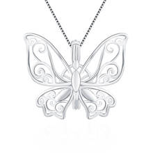 CLUCI-Colgante de Plata de Ley 925 para mujer, amuletos de mariposa, joyería de regalo, plata 925, relicario de perlas SC194SB, 3 uds. 2024 - compra barato