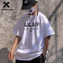 11bybb's DARK-camisetas Harajuku estampadas en China para hombre, camisa de manga corta de algodón, estilo Punk, Hip Hop, verano, 2021SS 2024 - compra barato