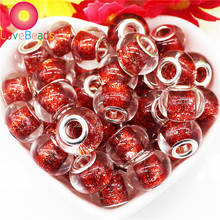 10Pcs Red Glass Beads Glitter Large Hole European Spacer Beads Fit Pandora Charm Bracelet Pendant Charms Necklace Women Jewelry 2024 - buy cheap