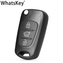 Whatskey capa de chave remota, 3 botões, para hyundai accent i20 i30 ix35 i35 para kia ceed sportage k5 rio, capa dobrável, chave em branco 2024 - compre barato