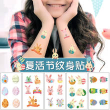 10 Sheets Easter Tattoo Stickers Bunny Egg Temporary Tattoos Easter Cartoon Stickers for Easter Theme Party Supplies 2024 - buy cheap