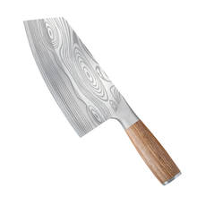 Xyj faca de açougueiro para cortar e fatiar, faca de chef de cozinha de aço inoxidável santoku, 8 espaços, 1 peça 2024 - compre barato