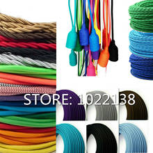 Free shipping vintage textile lamp wire retro electric cord cloth covered fabric lamp cable 2*0.75mm 2024 - buy cheap