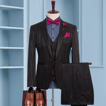 Костюм большого размера 7XL, 8XL, 9XL, мужской костюм, мужские модные высококачественные Свадебные костюмы (пиджак + жилет + брюки) 2024 - купить недорого