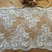 Embroidery flower lace fabric the bride wedding dress diy handmade lace trim 30 wide clothes ccessories 2024 - buy cheap