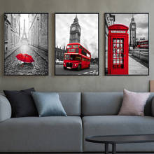 Pintura de tela realista paisagem big ben londres pôsteres e impressões arte de parede quadros decoração de casa quarto 2024 - compre barato