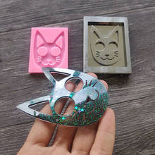 DIY Resin Mold Glossy Self Defense Cat Keychain Pendants Silicone Mould Hot 2024 - buy cheap