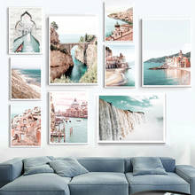 Venice Amalfi-carteles e impresiones de cascada de Río, ciudad costera, arte nórdico, pintura en lienzo, imágenes de pared para decoración de sala de estar 2024 - compra barato