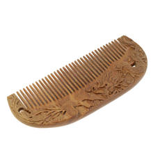 Sandalia Natural tallada antigua, peine de madera, herramienta de Peine de barba antiestática 2024 - compra barato