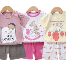 Baby Boys Girls Cartoon Clothes Outfit Suit Cute Children Summer Cotton 2 3 4 5 6Years Kids Clothes Sets T-Shrit+Shorts Clothing 2024 - buy cheap