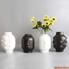 Ceramic Vase Lips/Human Face Shape Vase Flower Pot Sculpture Crafts Home Garden Ornament Floral Flower Arrangement Home Decor 2024 - buy cheap