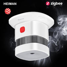 Датчик дыма Zigbee, система умного дома 2,4 ГГц, датчик высокой чувствительности, датчик безопасности, работает с Smartthings 2024 - купить недорого