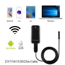 Wifi endoscópio câmera android ios 2m 5m 7 10 15 20m 25 cabo 10mm inspeção endoscópio cam pc windows 2024 - compre barato