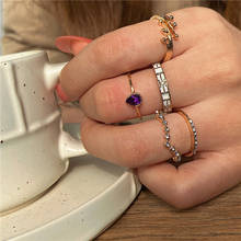 Новая мода золото кулака кольца с настоящими Австрийскими кристаллами для женщин в богемном стиле винтаж перстни комплект 2021 женские вечерние ювелирные изделия 2024 - купить недорого