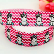 DHK 7/8'' 5yards  unicorn printed grosgrain ribbon headwear hair bow diy party decoration OEM 22mm E1193 2024 - buy cheap