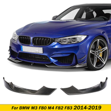 F82 углеродное волокно передний бампер губы разветвители для BMW M3 F80 M4 F82 F83 диффузор Cupwings 2014-2019 2024 - купить недорого