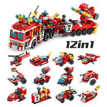 557 PCS 12 IN 1 Building Blocks Compatible Bricks Boys Christmas Gift Toys Aircraft Educational City Fire Truck Car Block 2024 - buy cheap