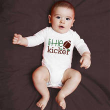 Одежда для новорожденных с длинными рукавами и принтом в виде футбола; Комбинезон; Одежда для маленьких девочек; Комбинезон для маленьких мальчиков 2024 - купить недорого