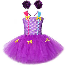 Vestido sorpresa Lol púrpura para niñas, disfraz de muñeca Lol para Halloween, traje de tul para niña, vestidos de tutú con diadema para cumpleaños 2024 - compra barato
