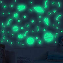 Vacklo-pegatinas fluorescentes de dibujos animados para habitación de niños, autoadhesivas, De Luna luminosa, punto, estrella, nave espacial, cohete 2024 - compra barato