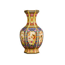 Jingdezhen Antique Ceramic Vase Enamel bird and flower Porcelain Vase Qing Yong Zheng Decoration Vase 2024 - buy cheap