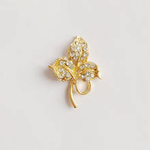 10pc 23*31mm Gold color Alloy Crystal Leaf Flower Branch Charm for Clothing/ Wedding Hair Jewelry DIY Handmade  Jewelry making 2024 - buy cheap
